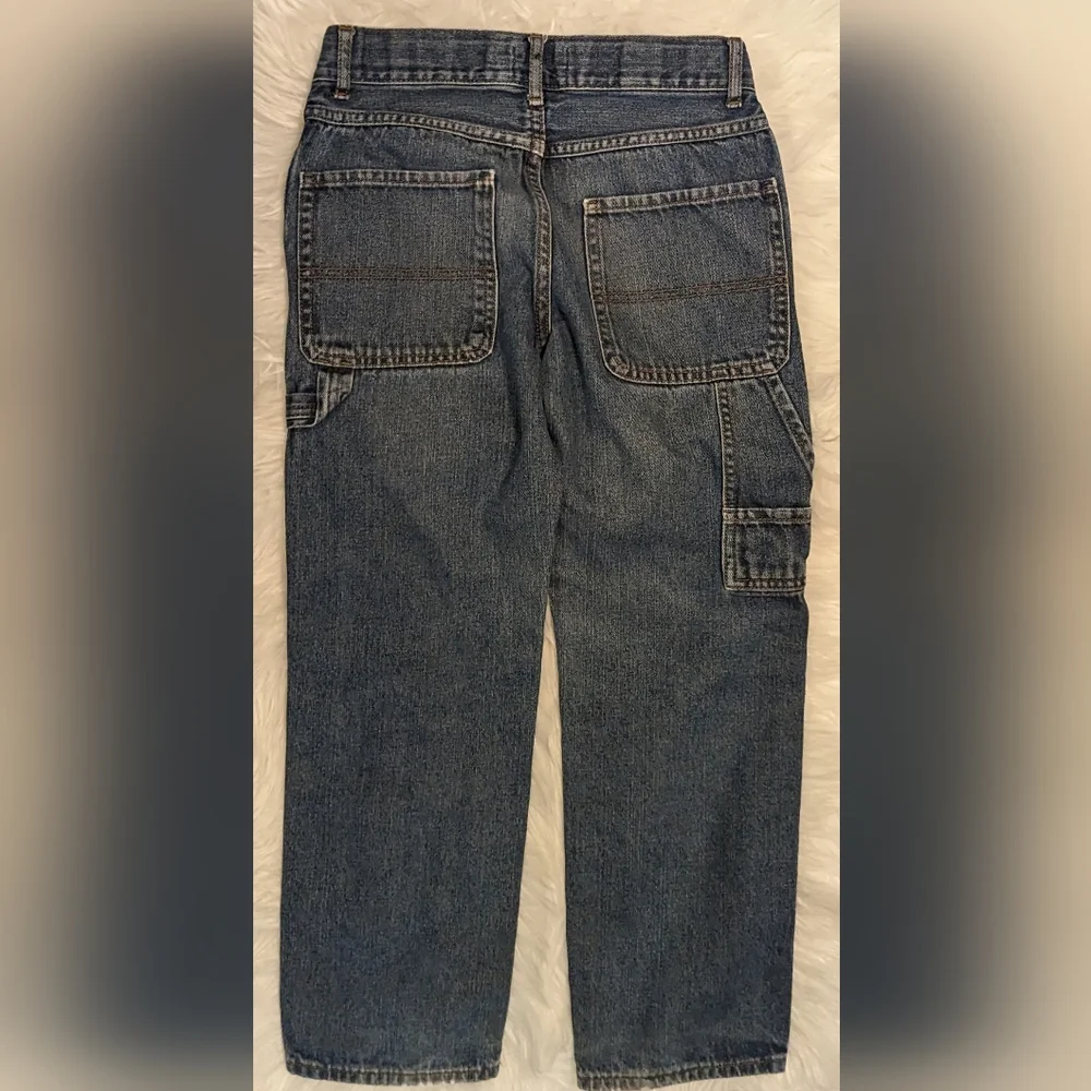 EUC The Children's Place medium wash distressed adjustable elastic button waist - Picture 4 of 12